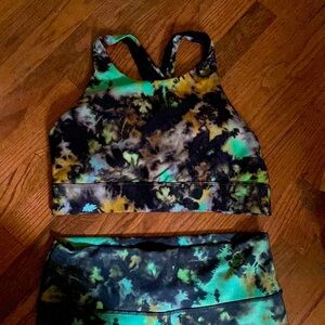 Fabletics. Matching bra top and shorts. Both size L.